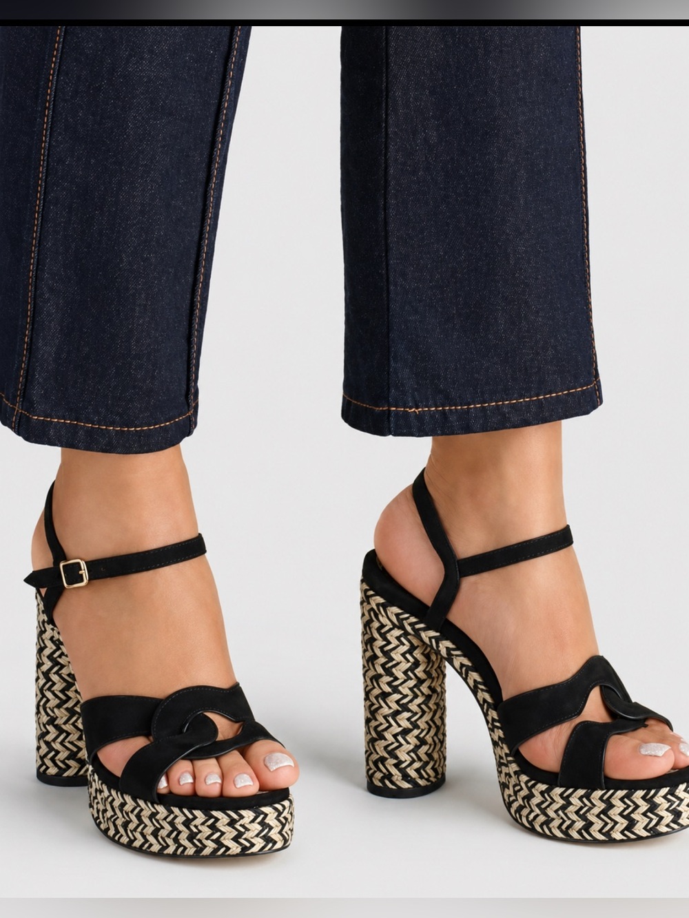 Coach Suede Talina size 7 Platform Sandals with Woven Heel C2314 NWT